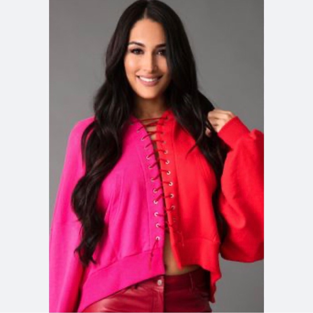 🔥 Unravel Project Lace-Up Cropped Sweatshirt